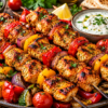 Chicken Shish Kebabs with Roasted Vegetables